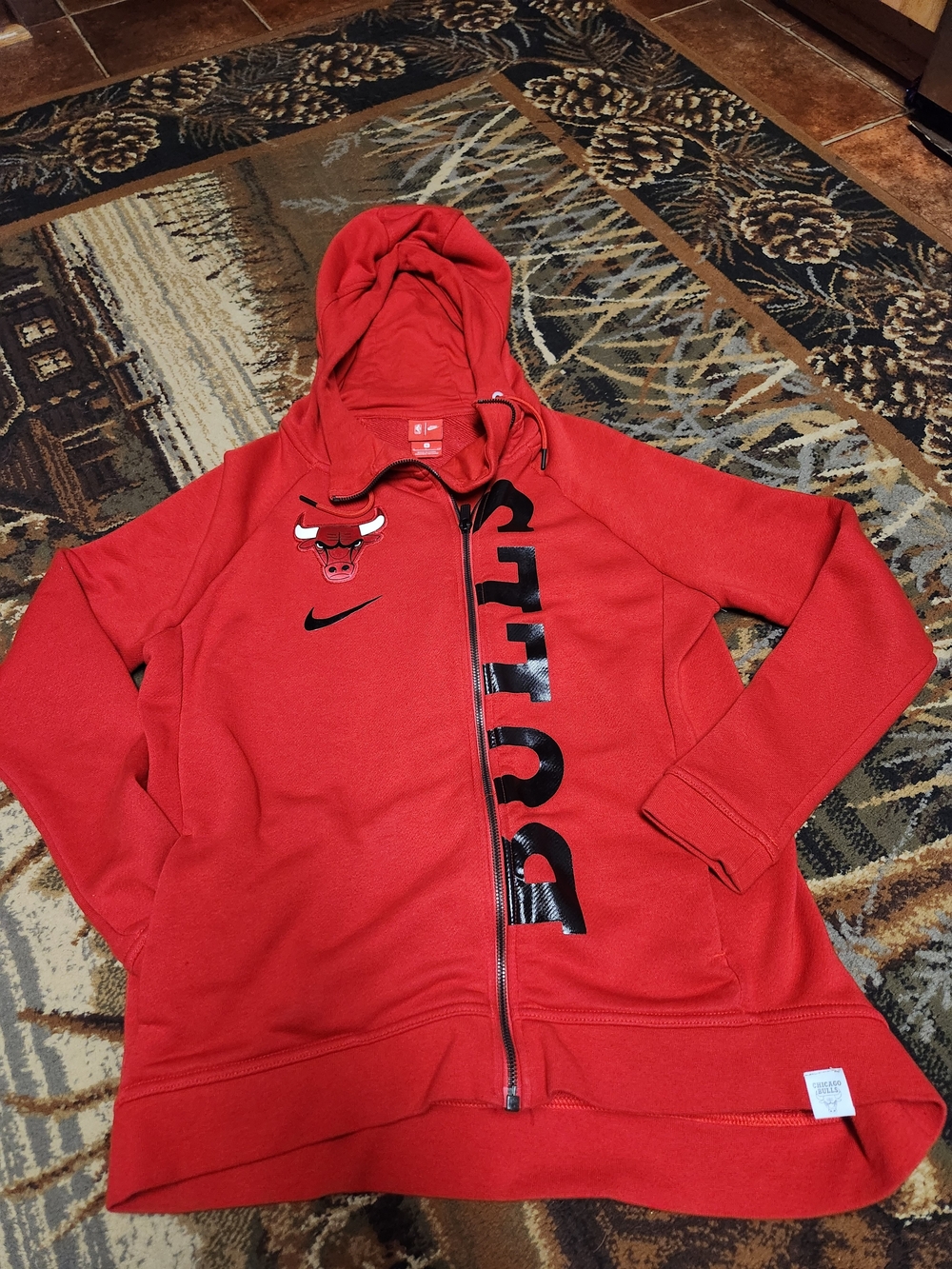 AUTHENTIC Chicago Bulls Red Nike Full-Zip Hoodie - Picture 8 of 13